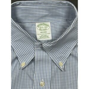 Brooks Brothers Men's Blue Classic Supima‎ Cotton Non-Iron Dress Shirt